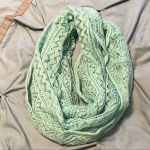 Mint Green Crochet Infinity Scarf